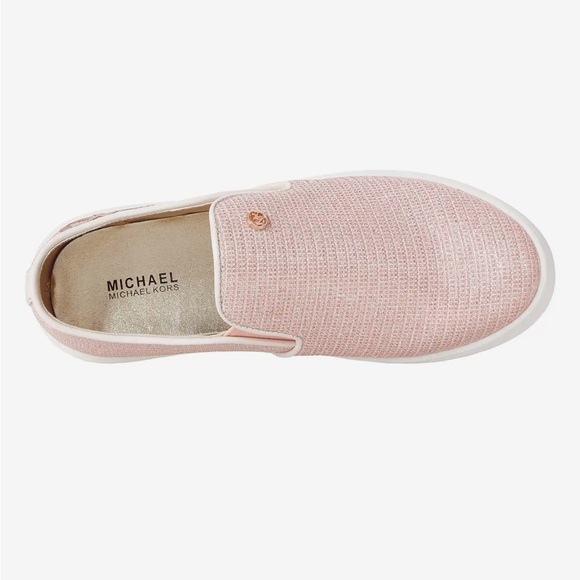 MICHAEL KORS NIB Girls Size 1 Pink Slip On Sneakers “Jem Rachel” Glitter - Picture 2 of 16